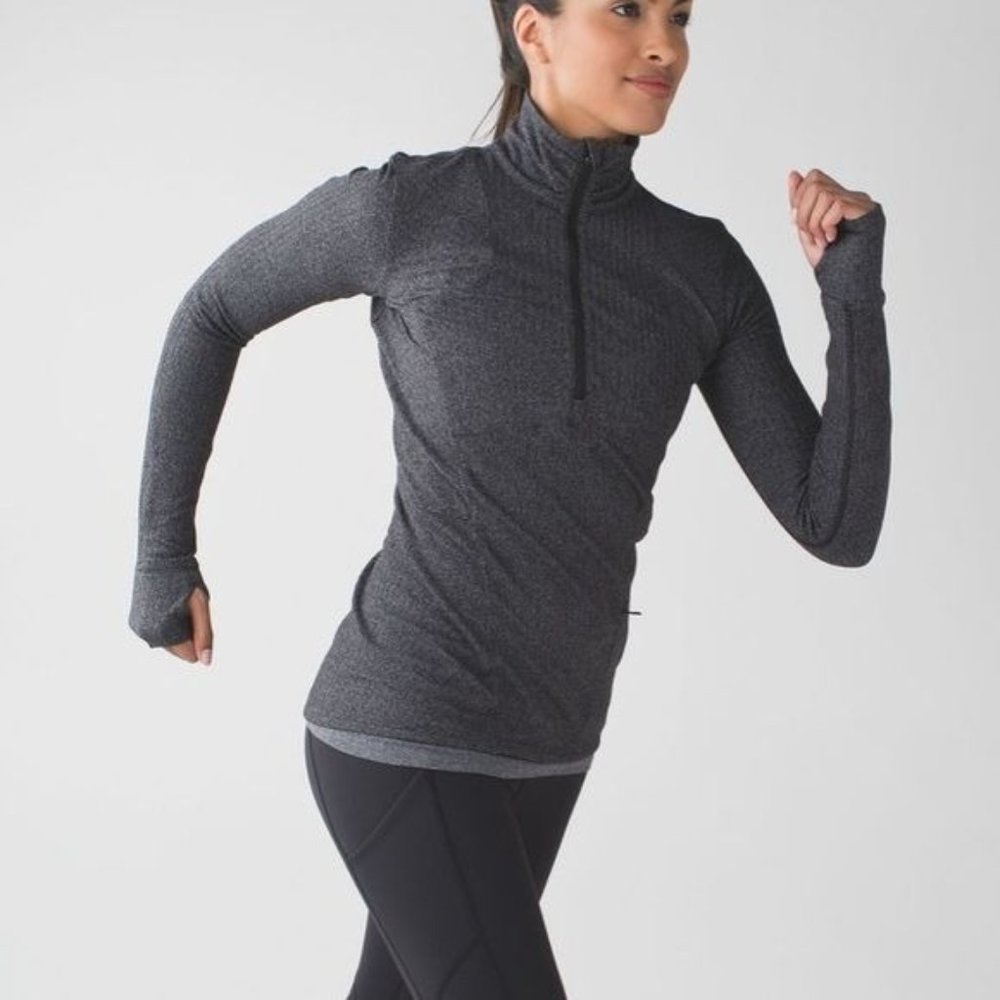 LULULEMON Kanto‎ Catch Me Gray 1/2 Zip Pullover Sz 2